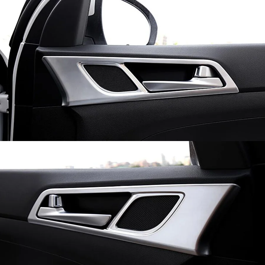 

4Pcs/set Car Interior Door Handle Bowl Sequins Trim Frame Styling Sticker For Hyundai Tucson 2015 Auto Accessory
