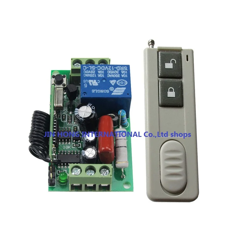 

220V 1CH Wireless Remote Control Switch System 1 Receiver&Wall transmitter Light Lamp LED Remote Switch Learning Code 315/433Mhz