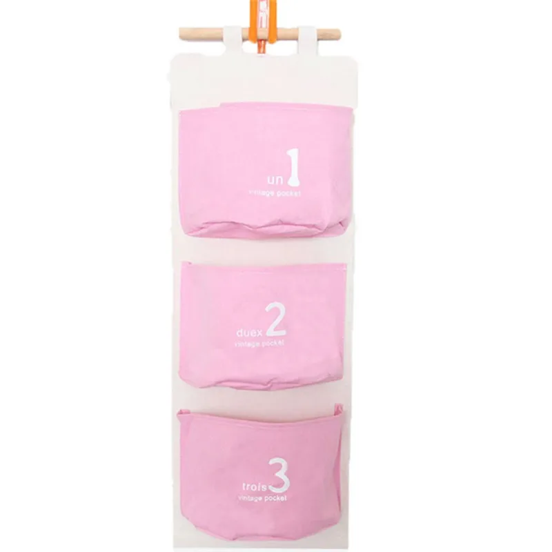 3 Pocket Hangingwall Mount Over Door Hanging Storage Bag