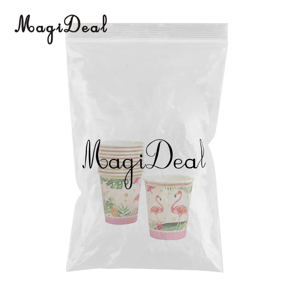 10pcs Tropical Flamingo Paper Disposable Cups Birthday Party Tableware Decor