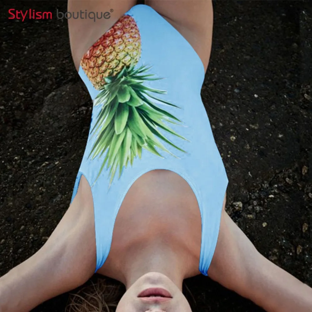 

Pineapple Printed One Piece Swimsuit Swimwear Women Swimming Suit for Women Trikini 2018 Sexy Bathing Suit Beachwear