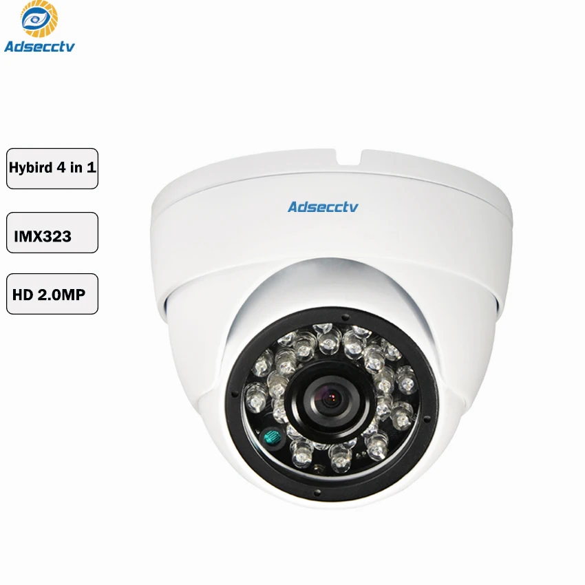 SONY IMX323 3.6mm Lens 1080P Hybrid AHD CVI TVI CVBS 4 IN 1 OSD Menu Free Switch CCTV Vadalproof Dome Camera AR-MHD2203R4 | Безопасность