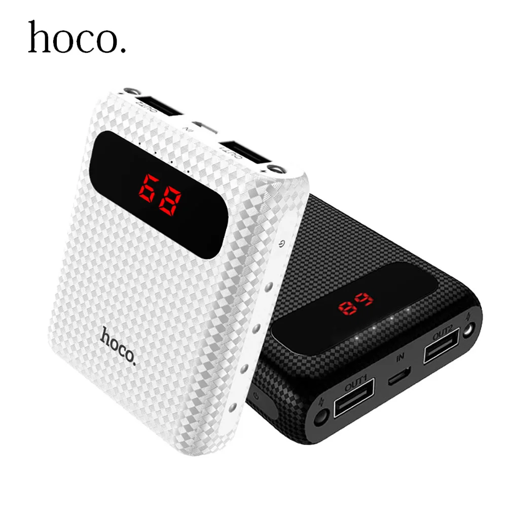 HOCO power Bank 10000 мАч Внешний аккумулятор 18650 портативный мобильный Быстрый двойной USB банк питания для iPhone 7 8 для Xiaomi samsung Tablet