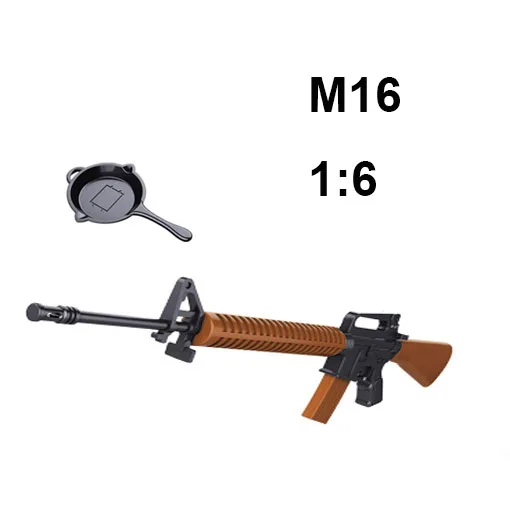 1:6 AK47 SCAR M14 M16 AWP винтовка пластиковый пистолет в сборе модель игрушки для 1" фигурки строительные блоки игрушечный пистолет для детей - Цвет: M16