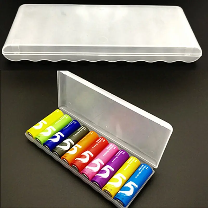 1pc 휴대용 10pcs AA 배터리 배터리 케이스 커버 홀더 스토리지 박스 주최자 컨테이너 10 그리드 배터리 홀더 케이스