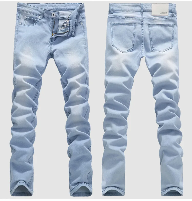 Blue Skinny Jeans Men Spring Summer Stretch Slim Jean Pants High Quality Men Cotton Casual Denim Jeans Long Jean Pants Size 36 Blue Skinny Jeans Men Spring Summer Stretch Slim Jean Pants High Quality Men Cotton Casual Denim Jeans Long Jean Pants Size 36