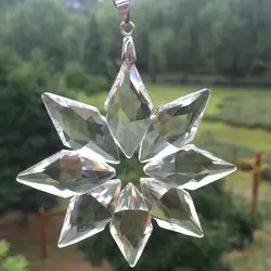1 шт. 89 мм ясно цветок кристалл падение Призма Подвески для люстры Prism Подвески Стекло Освещение Prism Suncatchers