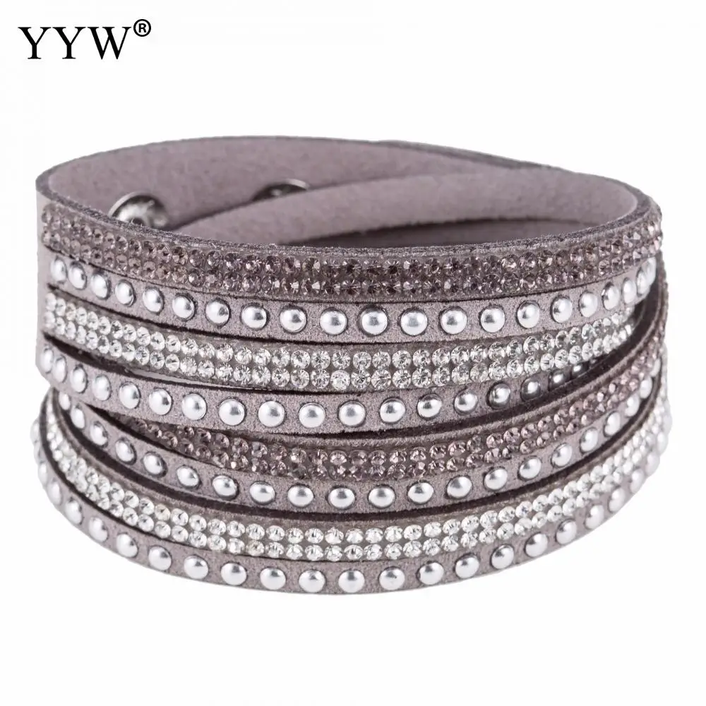 

Multiple Kinds Vintage Velveteen Bracelet Leather Crystal Beads Tribal Folk Women Colorful Multilayer Crafts Ornaments mujer