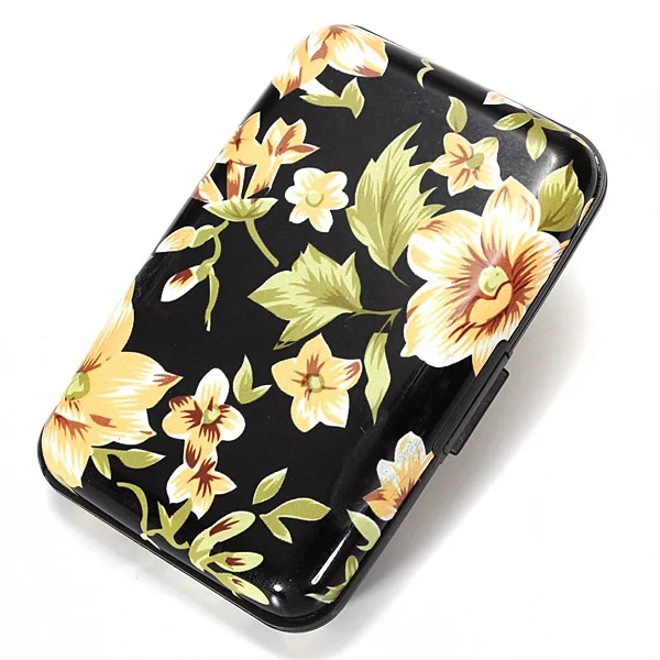 

Metal Aluminum Business ID Credit Card Case Wallet - Big Black yellow