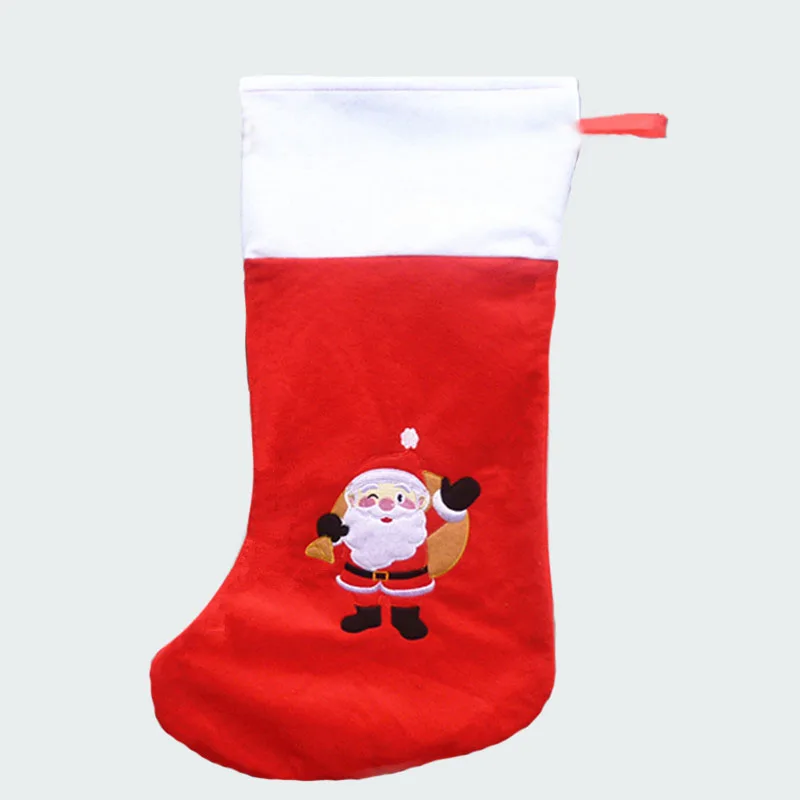 

65cm length large christmas stockings with santa claus pattern felt xmas gift bags santa claus bag