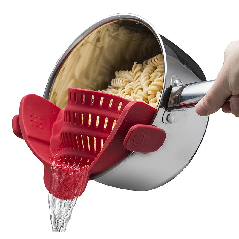 

Pot Bowl Funnel Strainer Wide Mouth Silicone Kitchen Tool Rice Noodles Washing Colander Household Gadget Leakproof Drainer
