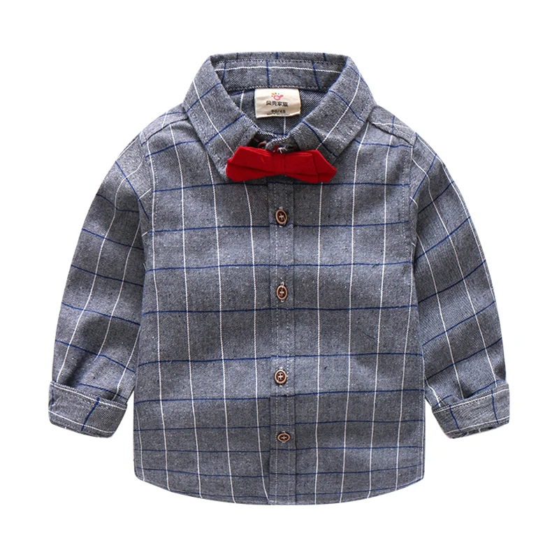 Baby Plaid Long Sleeve Shirt 2019 Autumn Dress New Boys Children's Wear