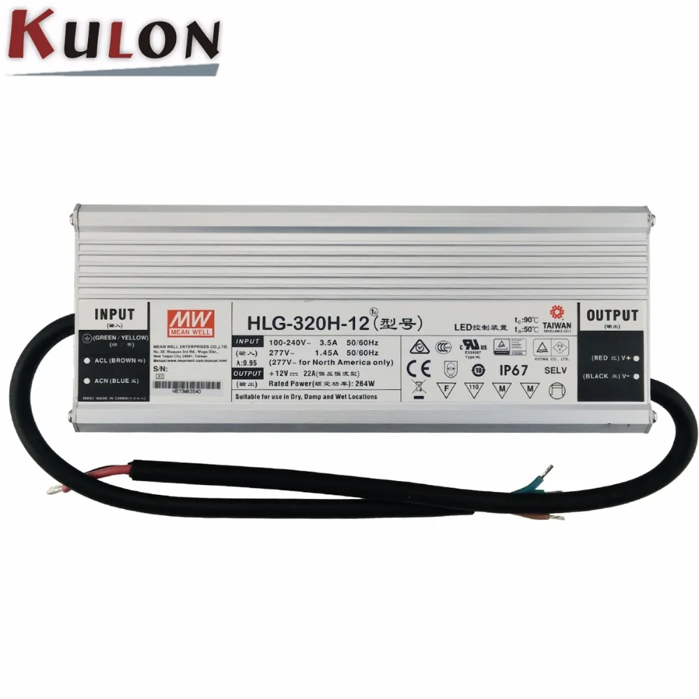 Original Meanwell Led Driver Hlg320h12 320w 22a 12v Adjustable