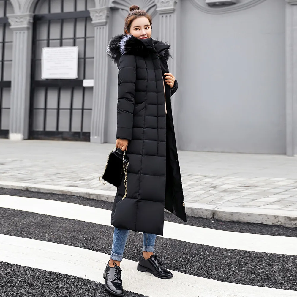 FREE OSTRICH Clothes coat Women Outerwear Fur Hooded Coat Long Cotton-padded Jackets Pocket Coats and Jacket women coat Winter