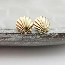 1 пара, серьги-гвоздики в виде морской раковины, морские украшения Ариэль, серьги-гвоздики в виде русалки, вечерние серьги в виде раковины для пляжа