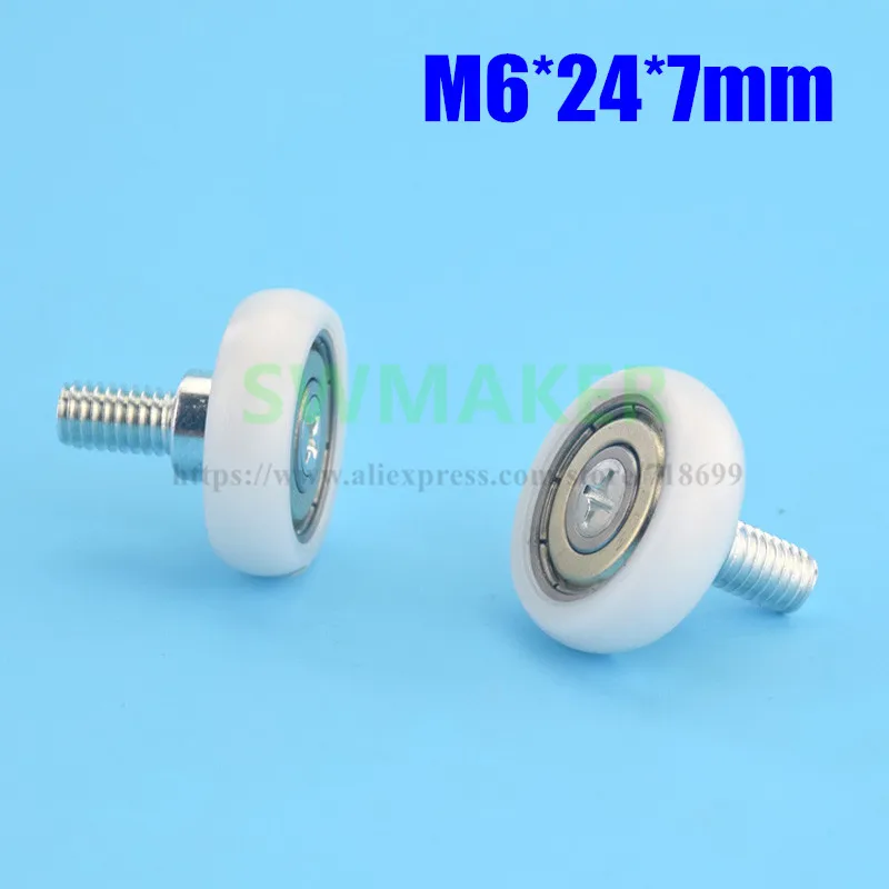 Polia de Rolamento com Câmera Esférica Rolo de Poliformaldeído Pom Gaveta 6x24x7 mm m6 x 24x7 mm 10 Peças - Imagem 2