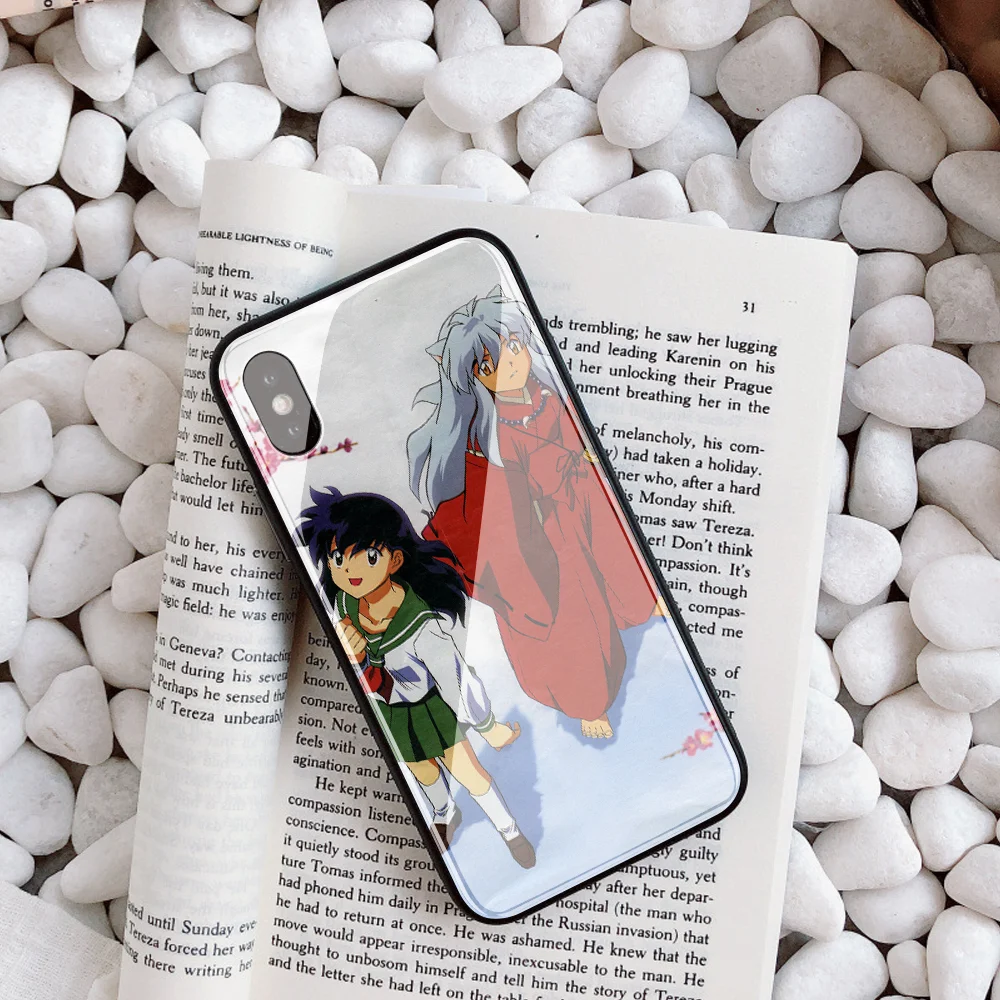 Inuyasha DIY чехол для телефона для iPhone 7 8 6 S Plus Капа закаленное стекло индивидуальная крышка телефона для iPhone X XR XS MAX обои - Цвет: 20290