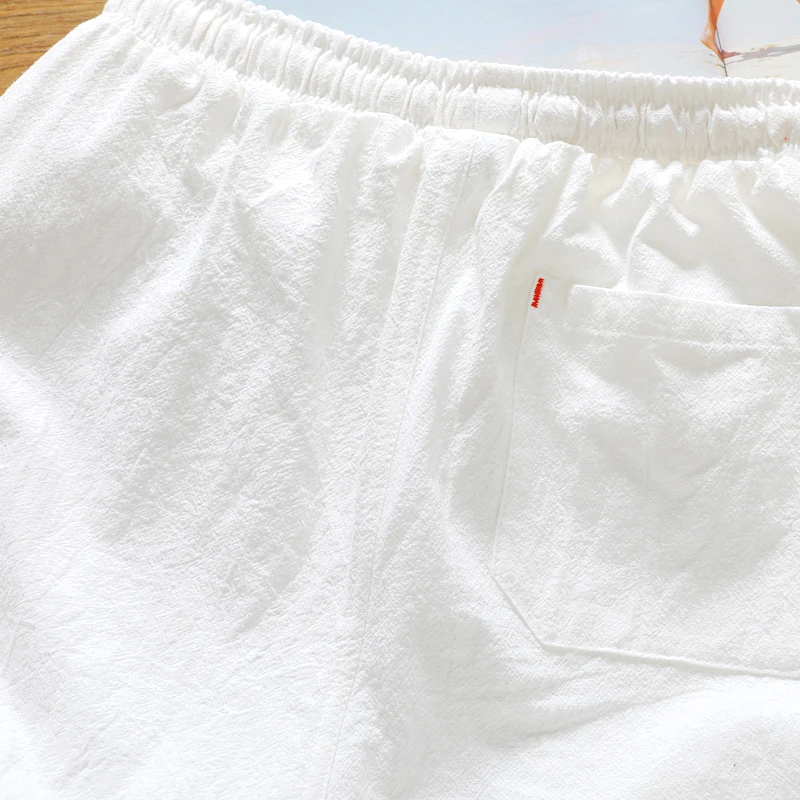 BINHIIRO Men Shorts Solid Drawstring Fashion Linen Cotton Shorts For Men Mid Straight Knee Length Large Size 5XL Men Shorts BINHIIRO Men Shorts Solid Drawstring Fashion Linen Cotton Shorts For Men Mid Straight Knee Length Large Size 5XL Men Shorts
