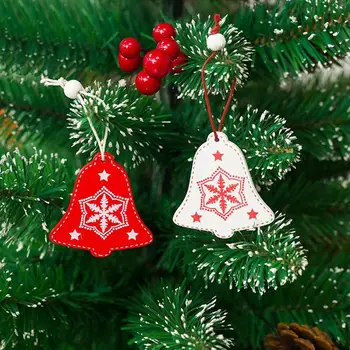 

New Nordic Style Christmas DIY Pendant Wooden Mini Christmas Tree Bell Five-pointed Stars Elk Shape Pendant Christmas Decoration