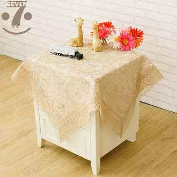 

Free Shipping Gold Colours Household Organza 3 Flowers Patterns Floral Embroidered Table Cloth Furniture Cover