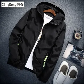

XingDeng windbreaker men women college zipper jackets Reflective fashion jacket clothes night and day color unlike coat plus 4xl