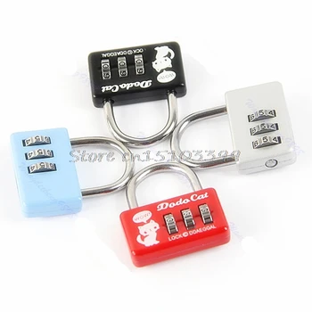 

Mini Combination Luggage Suitcase 3 Digit Number Security Cable Lock Padlock Drop Ship