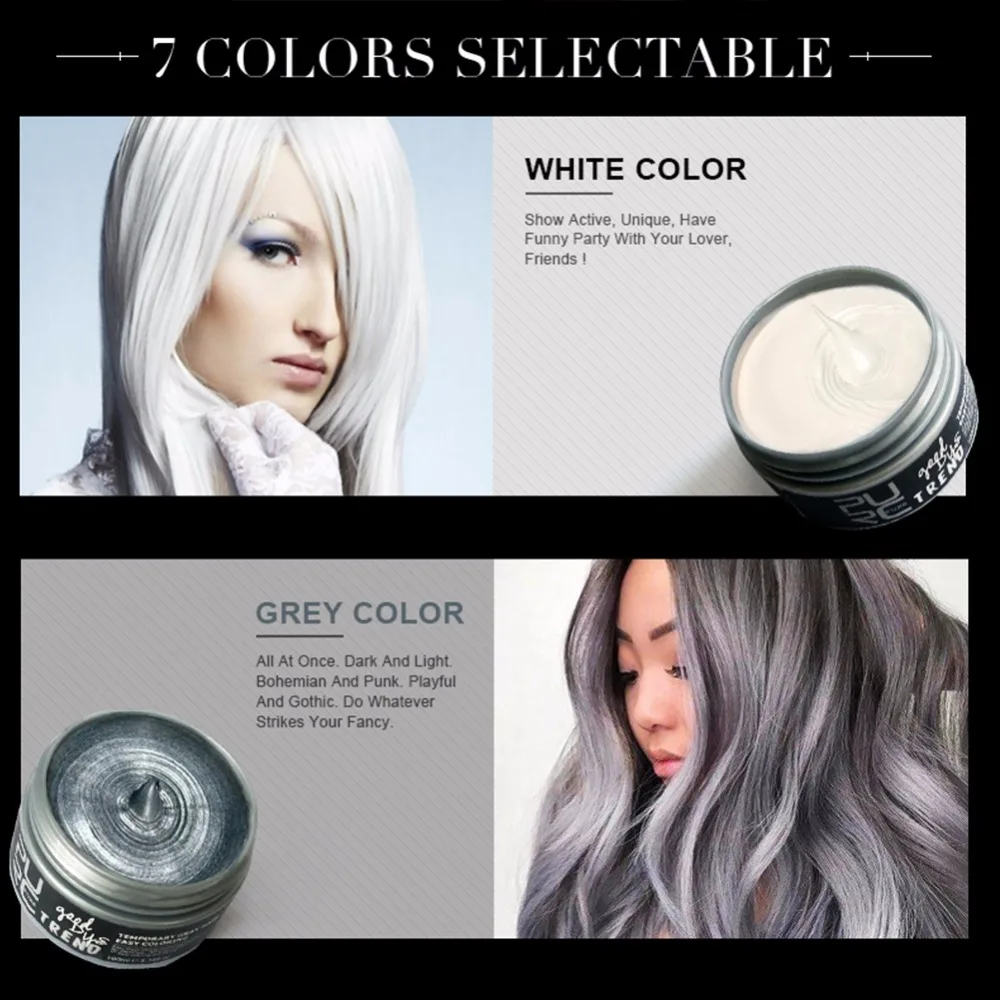 Top Quality Color Hair Dye Disposable Hair Wax White Purple Red Blue Grey  Green Golden Hair Color Hair Dye Temporary - Hair Color - AliExpress