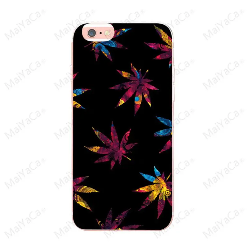 MaiYaCa Сорняк листьев для iphone 8 8 плюс 6 плюс 6s 6s plus X XS XR XSMax для iphone 5 5s SE 7 7 plus Coque основа чехол для телефона