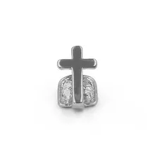 TOPGRILLZ один крест зубы Grillz желтое золото цвет покрытием собачьей один зуб грили верхней хип-хоп Топ клыки полый гриль