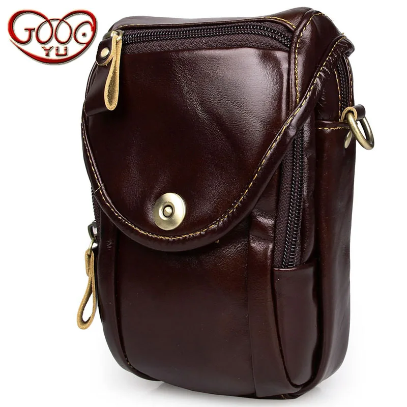 

Casual men's leather small satchel pockets first layer of leather leather bag dumplings camera bag