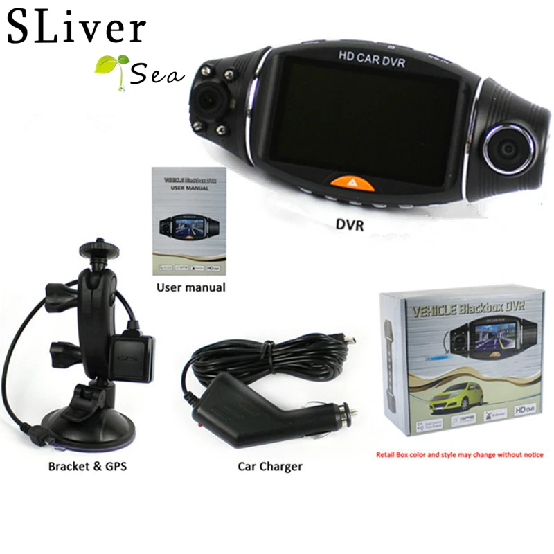 

SLIVERYSEA Car DVR Camera DVR GPS Dual Camera HD 1080P Night Vision Dual Lens DVR Recorder Dash Cam 2.7 Inches Video Recorder