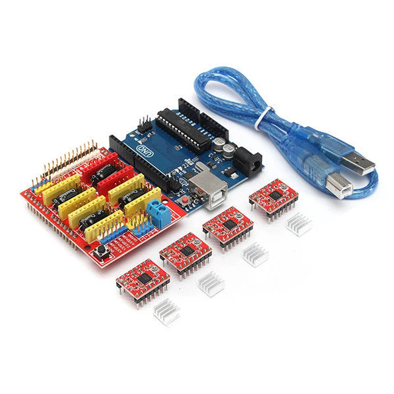 3D-принтеры доска комплект для Arduino Щит с ЧПУ V3 + UNO R3 + A4988x4 GRBL Совместимость