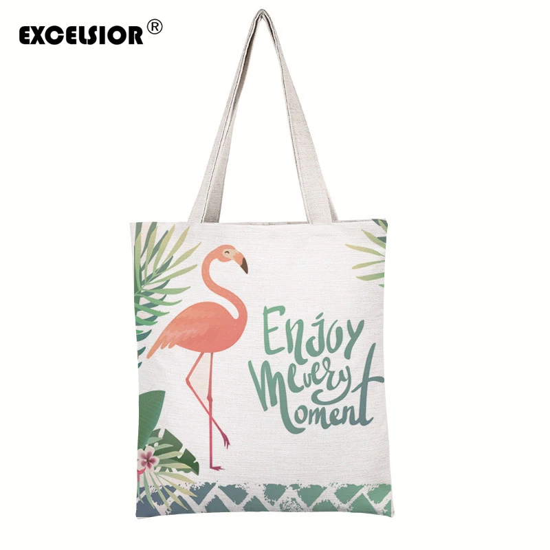 

Luxury Handbags Women Bags Designer HandbagsCute Flamingo Printed Canvas Casual Tote Bags Shoulder Bags Female Bolsa Feminina