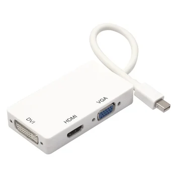 

KEFU 3-in-1 Mini Displayport DP Thunderbolt to HDMI DVI VGA Adapter Cable