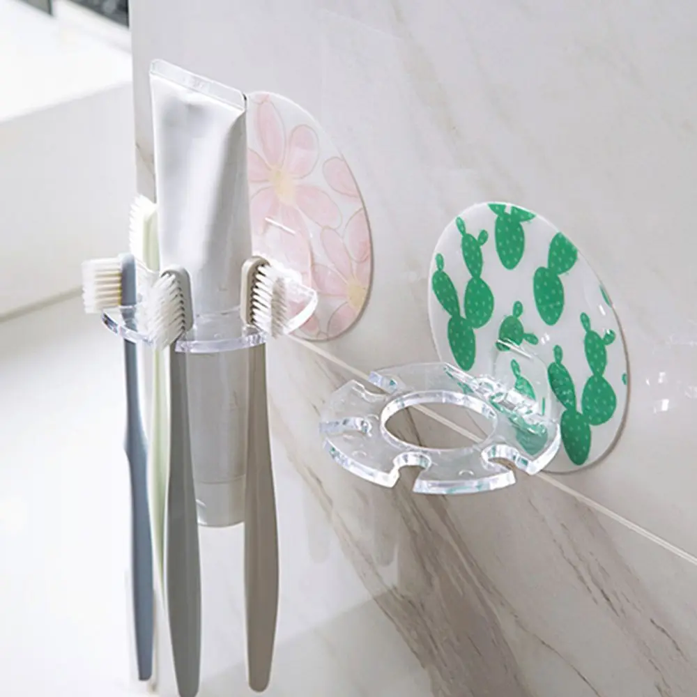 

Multifunction Strong Suction Wall Shaped Toothbrush Rack Bathroom Toothbrush Holder Punch-free Bathroom Shelf Toothpaste Holder