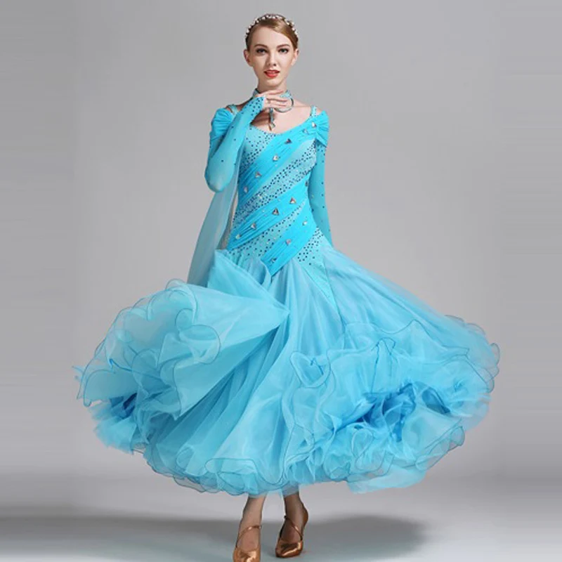 blue ballroom dance competition dresses waltz dance dress ballroom