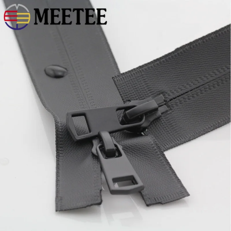 

Meetee 2pcs 20-150cm 5# Nylon Invisible Waterproof Zipper Double Head Open-End Zip DIY Outdoor Jacket Garment Sewing Accessories