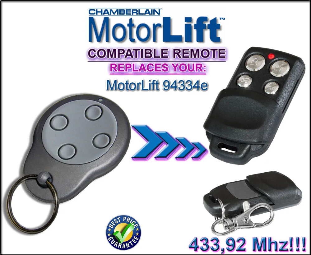 

1pcs FOR Motorlift 94334e 433mhz replacement remote Rolling code free shipping