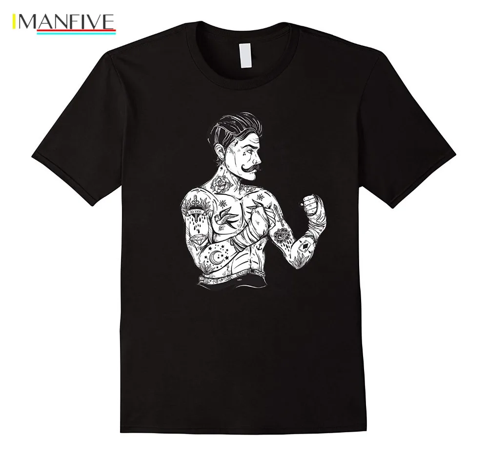 

Vintage Boxing Champion Tattoo TShirt - Boho Ink Fighter TeeNew 20 18 Hip Hop Men And Men Brand Clothing Fashion Tees