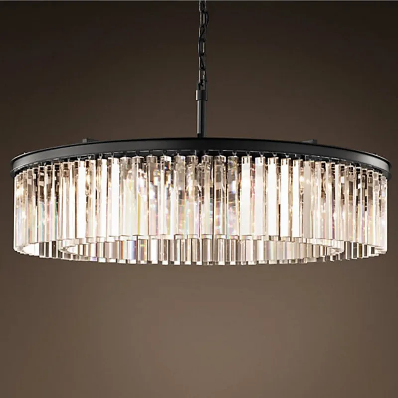 

Manggic Round Shape Crystal Chandelier Lighting Lustres Luminaires Hanging Light for Restaurant Crystal American Style Lamp.