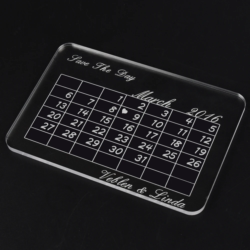 10x15cm Personalized Engraved Calendar Clear / Transparent The Day We Said I do Wedding Party Mother's Present Gifts Favors | Дом и сад