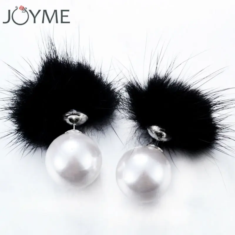 Женские Серьги Joyme милые индивидуальные серьги-гвоздики из меха норки с