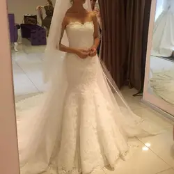 Ангел женат Русалка Кружева Свадебные платья со съемным шлейфом возлюбленные подвенечные Свадебные платья 2019 vestido de noiva sereia