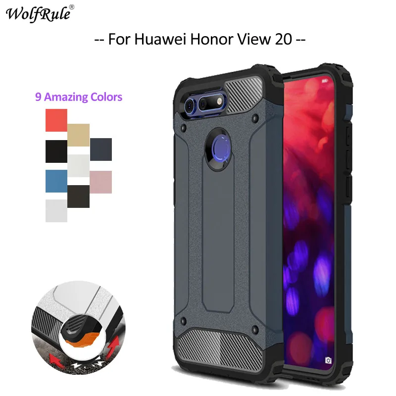 

For Cover Huawei Honor View 20 Case TPU & PC Armor Bumper Protective Phone Case For Huawei Honor View 20 Cover Honor V20 6.4''