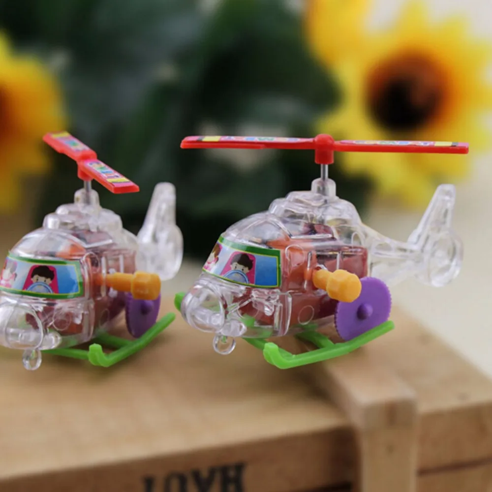

Hot Somersault Running Clockwork Transparent Aircraft Wind Up Toy Colorful New Baby Funny Plane Toys Environmental Materials
