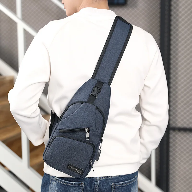 Male Shoulder Bags USB Charging Crossbody Bags - To Happy Home