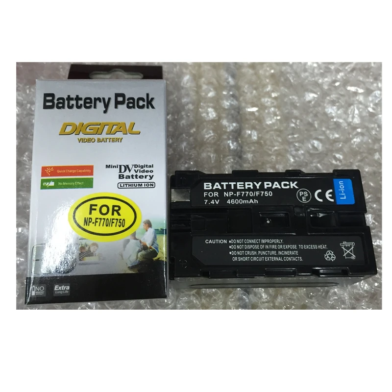 NP F750 NP F770 Lithium Batteries For LED Flash light battery F750