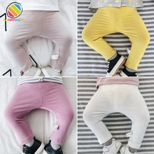 Lemonmiyu/повседневные штаны для маленьких мальчиков эластичные однотонные От 0 до 3 лет для новорожденных леггинсы для малышей демисезонные Штаны унисекс для малышей