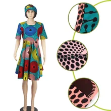 Летнее платье на заказ женские африканские платья для женщин платье Африка воск летнее Женское Платье До Колена Половина рукава D181212