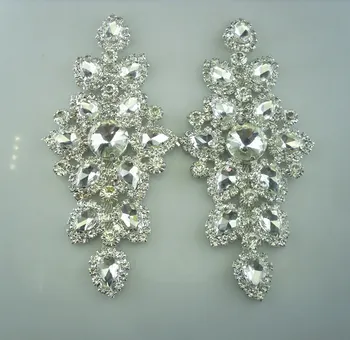 

Diamond 6X14mm round water drop faceted glass crystal silver metal cup flaw flat back rhinestones clothing applique sew 10pcs